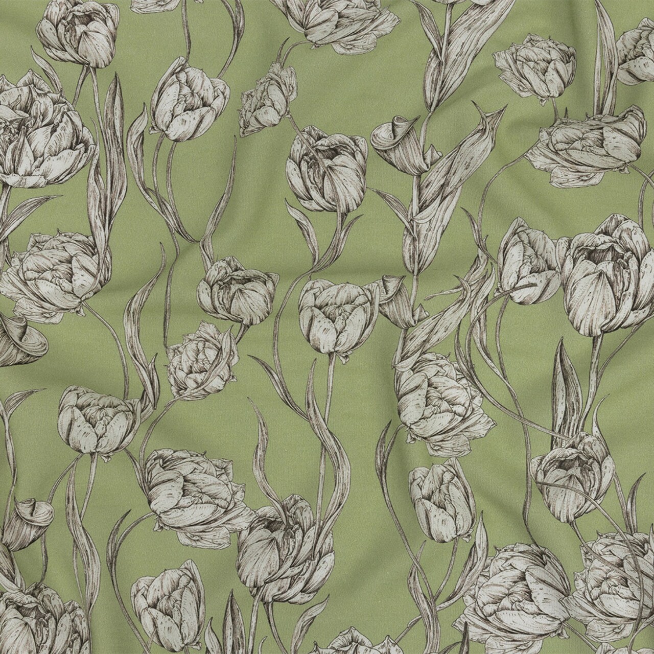 1 Yard Tangled Tulips Sustainable Viscose and Linen Woven Floral Fabric